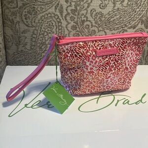 X2) New Vera Bradley Mesh Sequin Wristlet in Camocat Pink